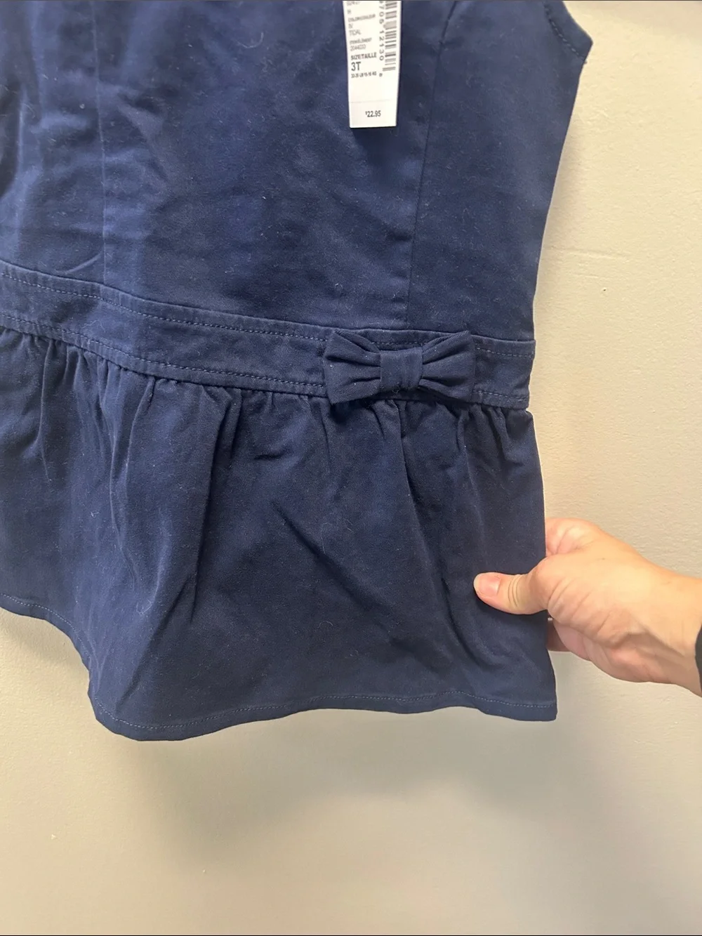 NWT The Children's Place Navy Sleeveless Bow-Waist Casual Dress